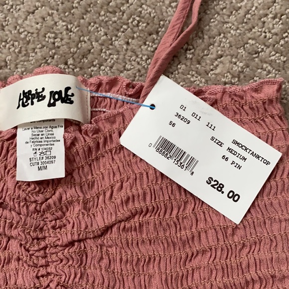 NWT Pink Tube Top/ Smock Tank Top - Picture 3 of 4